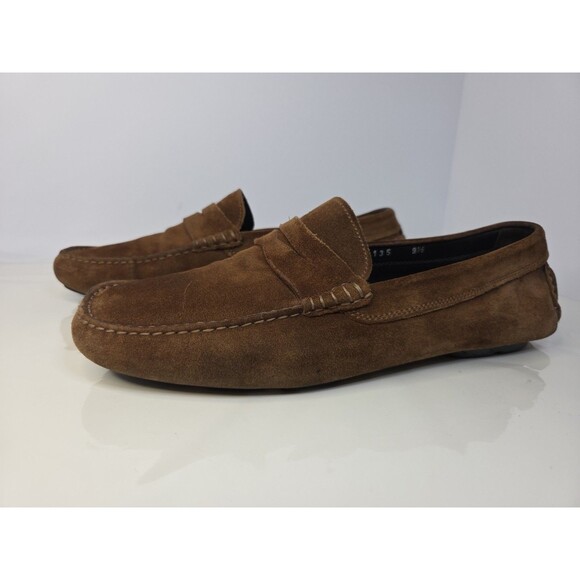 To Boot New York Mitchum Brown Suede Moc Toe Penny Loafer Driving Shoes 9.5 - Picture 5 of 10